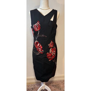 open lace back dress Nellie Maxi Dress Black/Red Floral